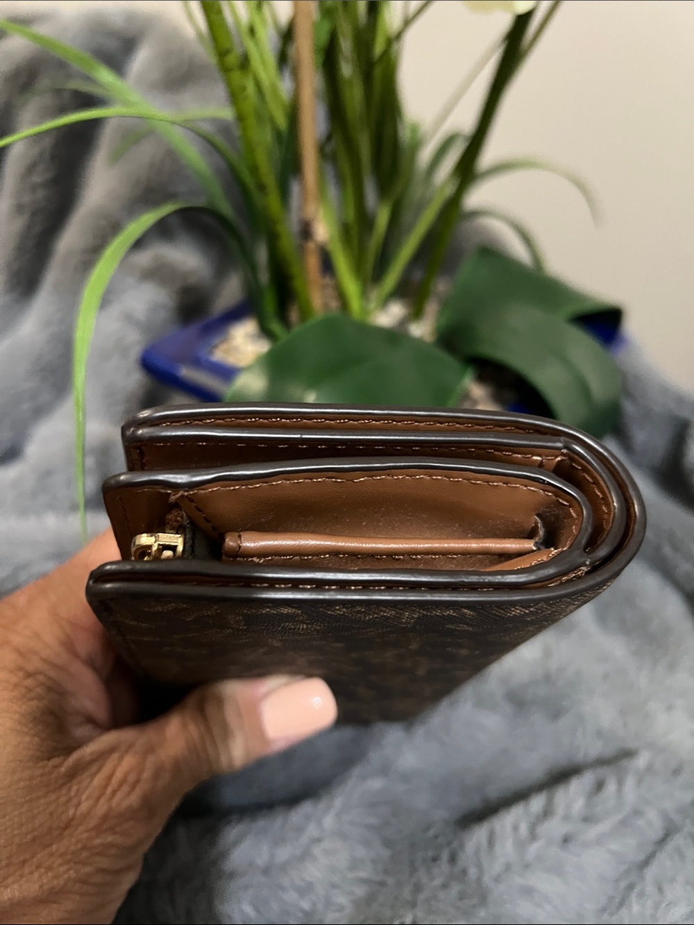 Michael Kors Brown Signature Zip Wallet - Picture 5 of 8